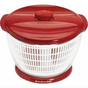 KitchenAid Salad Spinner Red White 6 quart- Spin , Serve and Store